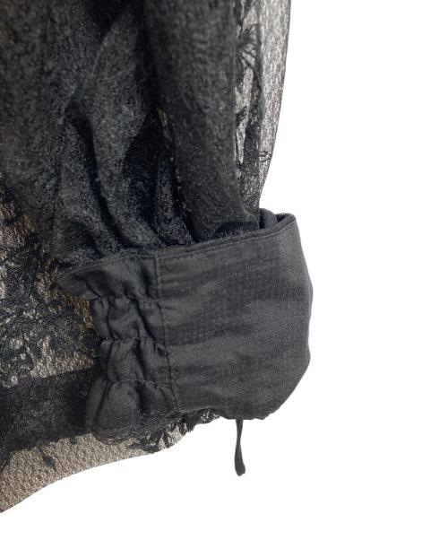 anuans（アニュアンス）anuans (アニュアンス) フラワーエンブロイダリーブラウス　レースブラウス　リボンブラウス　刺繍ブラウス　セレモニー ブラック サイズ:FREEの古着・服飾アイテム