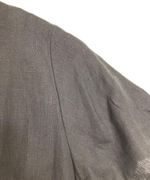 wafu（ワフー）wafu (ワフー) リネン バイカラー ストライプ ワンピース　半袖ワンピース　ロングワンピース　マキシワンピース　日本製　麻 ブラック×グレー サイズ:実寸参照の古着・服飾アイテム