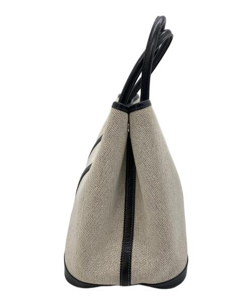 HERMES（エルメス）HERMES (エルメス) ハンドバッグ　ガーデンパーティPM J□J刻印 ホワイト×ブラック サイズ:実寸参照の古着・服飾アイテム