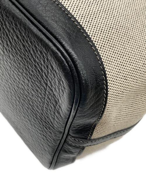 HERMES（エルメス）HERMES (エルメス) ハンドバッグ　ガーデンパーティPM J□J刻印 ホワイト×ブラック サイズ:実寸参照の古着・服飾アイテム