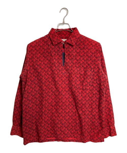 BRENT（ブレント）BRENT (ブレント) 【古着】60’Ｓプリントネルシャツ スキッパー　長袖シャツ　60年代　総柄 レッド サイズ:M-15-15 1/2の古着・服飾アイテム