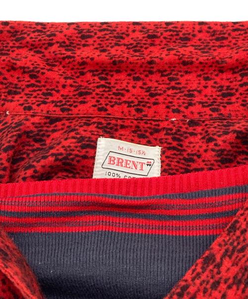 BRENT（ブレント）BRENT (ブレント) 【古着】60’Ｓプリントネルシャツ スキッパー　長袖シャツ　60年代　総柄 レッド サイズ:M-15-15 1/2の古着・服飾アイテム