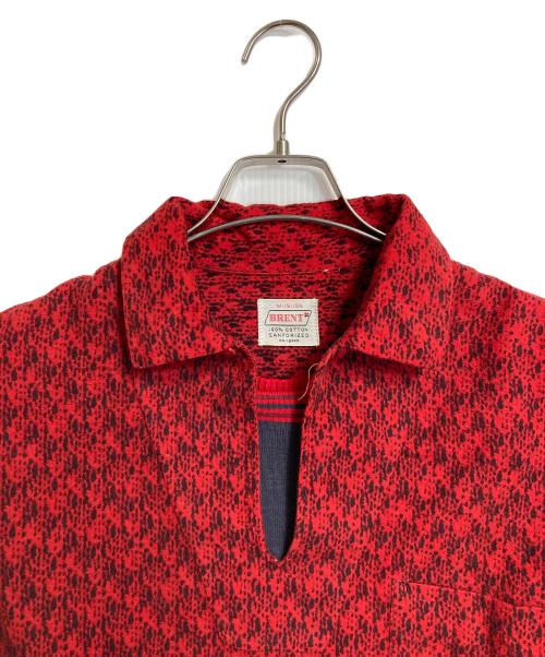 BRENT（ブレント）BRENT (ブレント) 【古着】60’Ｓプリントネルシャツ スキッパー　長袖シャツ　60年代　総柄 レッド サイズ:M-15-15 1/2の古着・服飾アイテム