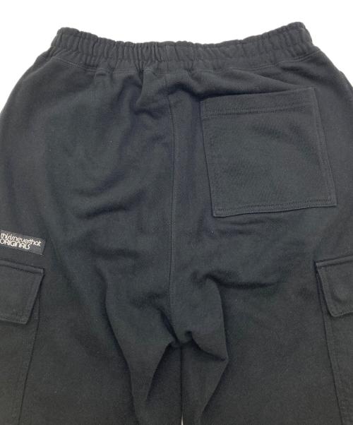 thisisneverthat（ディスイズネバーザット）thisisneverthat (ディスイズネバーザット) スウェットカーゴパンツ　スウェットパンツ　ワイドパンツ　 ブラック サイズ:Sの古着・服飾アイテム