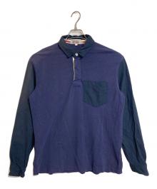 FRED PERRY×NIGEL CABOURN（フレッドペリー×ナイジェルケーボン）の古着「バックロゴバイカラーポロシャツ　長袖シャツ」｜ネイビー