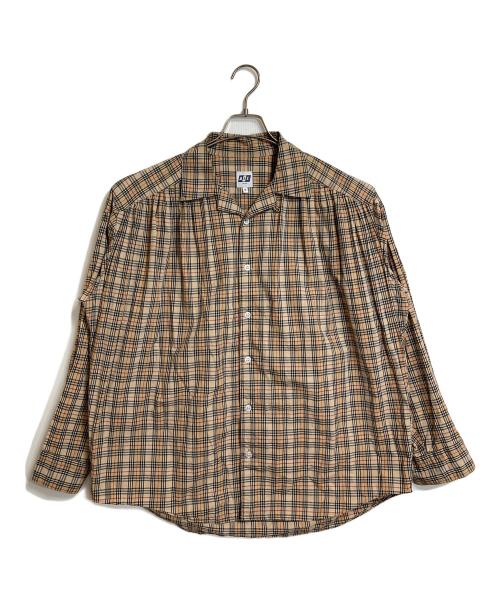 AiE（エーアイイー）AiE (エーアイイー) Painter shirt Cotton Plaid ペインターシャツ　長袖シャツ　チェックシャツ　USA製　オーバーサイズ ベージュ サイズ:Sの古着・服飾アイテム