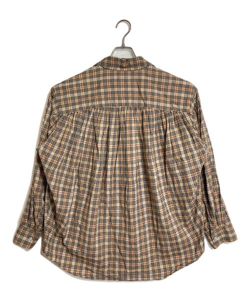 AiE（エーアイイー）AiE (エーアイイー) Painter shirt Cotton Plaid ペインターシャツ　長袖シャツ　チェックシャツ　USA製　オーバーサイズ ベージュ サイズ:Sの古着・服飾アイテム