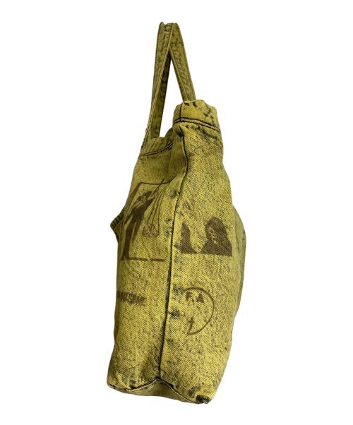 FUCKING AWESOME（ファッキンオーサム）FUCKING AWESOME (ファッキンオーサム) イエロープリントトートバッグ　コットントートバッグ イエロー サイズ:実寸参照の古着・服飾アイテム