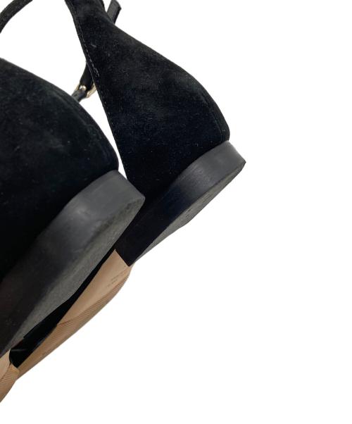 Brenta（ブレンタ）BRENTA (ブレンタ) アンクルストラップフラットサンダル　ローヒール　フラットサンダル　スクエアトゥ　イタリア製 ブラック サイズ:36の古着・服飾アイテム