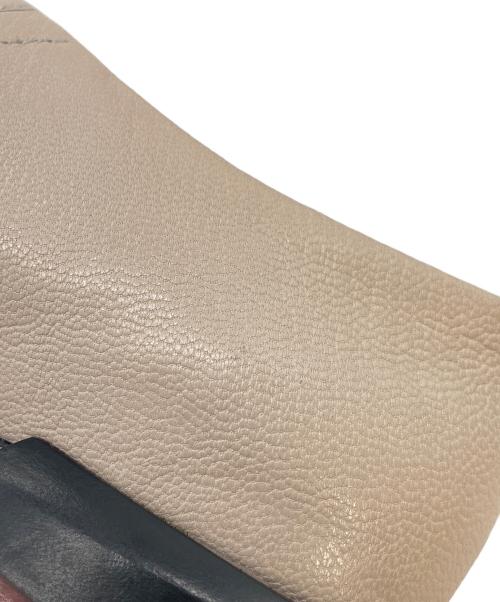 yuko imanishi+（ユウコイマニシプラス）yuko imanishi+ (ユウコイマニシプラス) レザー オープントゥ セパレート パンプス　ローヒール　サンダル ベージュ サイズ:36の古着・服飾アイテム