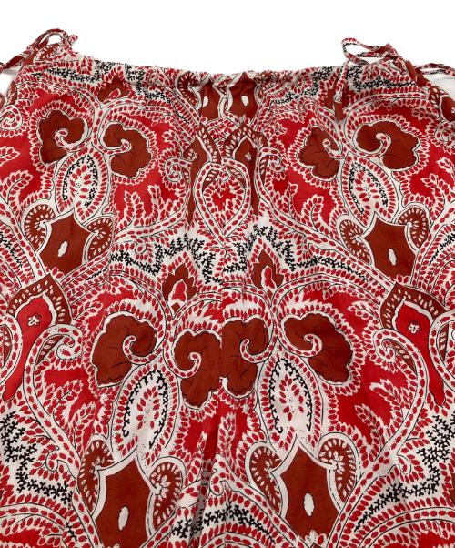SOULEIADO（ソレイアード）SOULEIADO (ソレイアード) レーヨンプリント ギャザーパンツ　レーヨンパンツ　イージーパンツ　総柄 レッド サイズ:36の古着・服飾アイテム