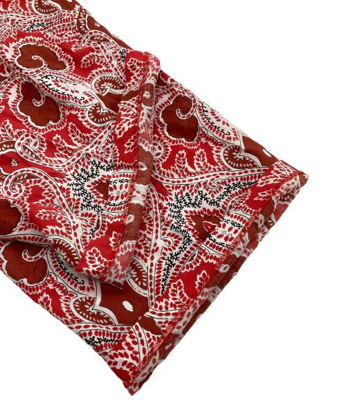 SOULEIADO（ソレイアード）SOULEIADO (ソレイアード) レーヨンプリント ギャザーパンツ　レーヨンパンツ　イージーパンツ　総柄 レッド サイズ:36の古着・服飾アイテム