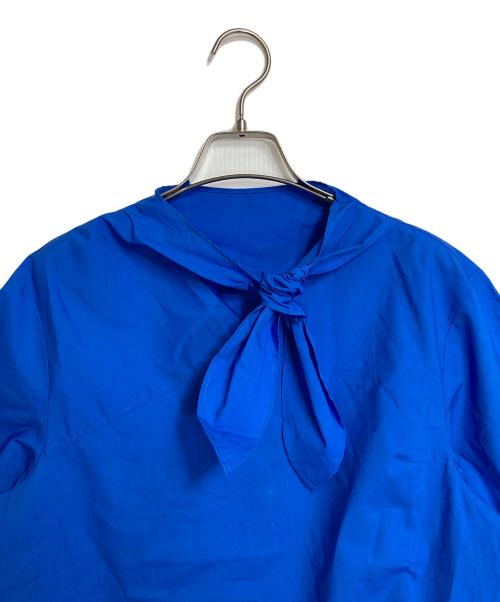 BALLSEY（ボールジィ）BALLSEY (ボールジィ) プロセスドコットン スカーフタイブラウス ブルー サイズ:36の古着・服飾アイテム