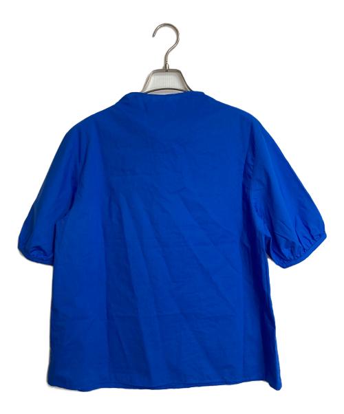 BALLSEY（ボールジィ）BALLSEY (ボールジィ) プロセスドコットン スカーフタイブラウス ブルー サイズ:36の古着・服飾アイテム