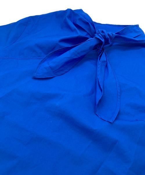 BALLSEY（ボールジィ）BALLSEY (ボールジィ) プロセスドコットン スカーフタイブラウス ブルー サイズ:36の古着・服飾アイテム