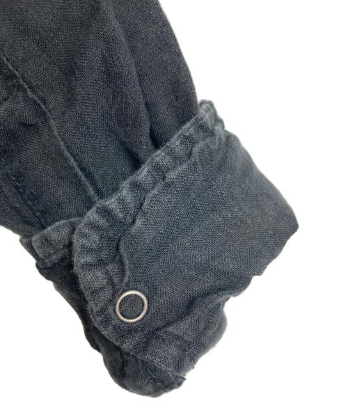 DIESEL（ディーゼル）DIESEL (ディーゼル) S-PLAN-X サークルDロゴリネンシャツ　長袖シャツ　麻 ブラック サイズ:46の古着・服飾アイテム