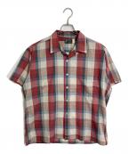 TOWN CRAFTタウンクラフト）の古着「【古着】60’S 半袖チェックシャツ 開襟シャツ オープンカラーシャツ　60年代」｜レッド