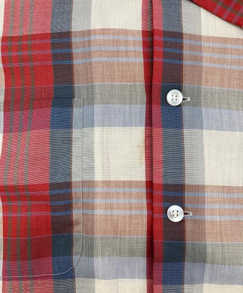 TOWN CRAFT（タウンクラフト）TOWN CRAFT (タウンクラフト) 【古着】60’S 半袖チェックシャツ 開襟シャツ オープンカラーシャツ　60年代 レッド サイズ:Lの古着・服飾アイテム