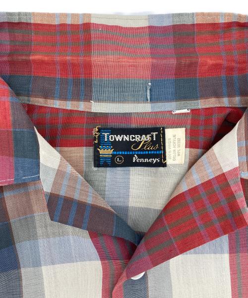 TOWN CRAFT（タウンクラフト）TOWN CRAFT (タウンクラフト) 【古着】60’S 半袖チェックシャツ 開襟シャツ オープンカラーシャツ　60年代 レッド サイズ:Lの古着・服飾アイテム