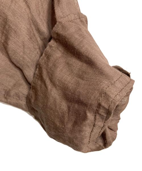 pual ce cin（ピュアルセシン）pual ce cin (ピュアルセシン) ラミーオーバーシャツ　長袖シャツ　リネンシャツ　麻　オーバーサイズ ブラウン サイズ:実寸参照の古着・服飾アイテム