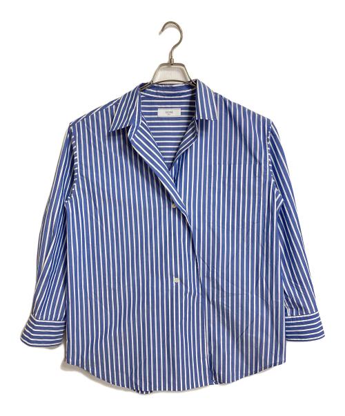 SLOBE IENA（スローブ イエナ）SLOBE IENA (スローブ イエナ) ニュアンスシャツ　長袖シャツ　オフィスカジュアル　セレモニー ホワイト×ブルー サイズ:実寸参照の古着・服飾アイテム