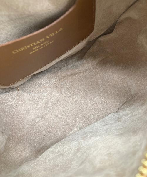 CHRISTIAN VILLA（クリスチャンヴィラ）CHRISTIAN VILLA (クリスチャンヴィラ) HARF MOON BAG  ハーフムーンバッグ　ミニバッグ　イタリア製 ブラウン サイズ:実寸参照の古着・服飾アイテム