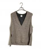 Spick and Spanスピック＆スパン）の古着「リネンツイードベスト　ジレ　麻　日本製」｜ベージュ