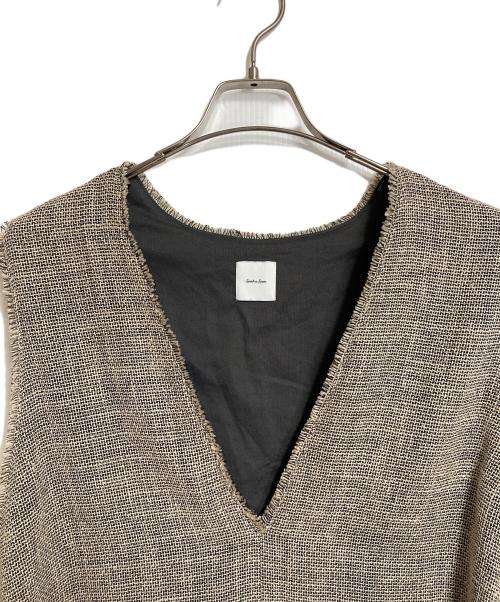 Spick and Span（スピック＆スパン）Spick and Span (スピックアンドスパン) リネンツイードベスト　ジレ　麻　日本製 ベージュ サイズ:実寸参照の古着・服飾アイテム