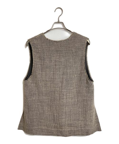 Spick and Span（スピック＆スパン）Spick and Span (スピックアンドスパン) リネンツイードベスト　ジレ　麻　日本製 ベージュ サイズ:実寸参照の古着・服飾アイテム