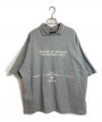 MAISON SPECIALメゾンスペシャル）の古着「Flocky Print Polo Color Theater T-shirt」｜グレー