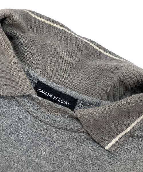 MAISON SPECIAL（メゾンスペシャル）MAISON SPECIAL (メゾンスペシャル) Flocky Print Polo Color Theater T-shirt グレー サイズ:FREEの古着・服飾アイテム