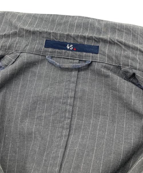 45R（フォーティファイブ・アール）45R (フォーティファイブ・アール) ストライプジャケット　アウター　ライトアウター　薄手ジャケット　日本製 グレー サイズ:5の古着・服飾アイテム