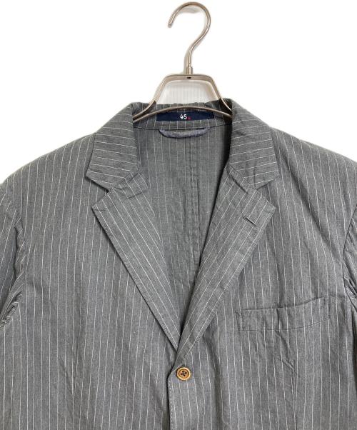 45R（フォーティファイブ・アール）45R (フォーティファイブ・アール) ストライプジャケット　アウター　ライトアウター　薄手ジャケット　日本製 グレー サイズ:5の古着・服飾アイテム