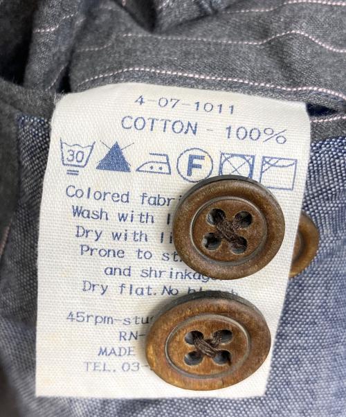 45R（フォーティファイブ・アール）45R (フォーティファイブ・アール) ストライプジャケット　アウター　ライトアウター　薄手ジャケット　日本製 グレー サイズ:5の古着・服飾アイテム