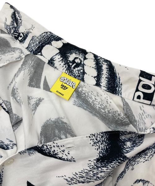 POLAR（ポーラー）POLAR (ポーラー) iggy (イギー) Alternative Youth Shirt  半袖シャツ　総柄シャツ　レーヨンシャツ ホワイト×ブラック サイズ:XLの古着・服飾アイテム