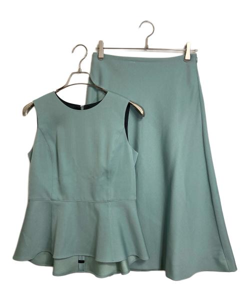 AMACA（アマカ）AMACA (アマカ) ノースリーブブラウスセットアップ　スカート　セレモニー スカイブルー サイズ:38の古着・服飾アイテム