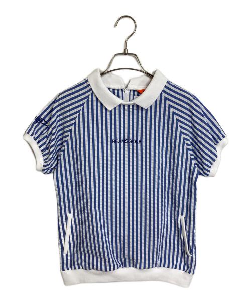 BEAMS GOLF（ビームスゴルフ）BEAMS GOLF (ビームスゴルフ) 襟付き サッカー プルオーバー ブルー×ホワイト サイズ:Mの古着・服飾アイテム