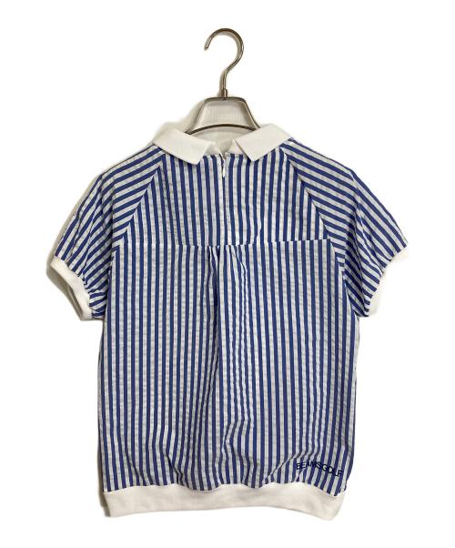 BEAMS GOLF（ビームスゴルフ）BEAMS GOLF (ビームスゴルフ) 襟付き サッカー プルオーバー ブルー×ホワイト サイズ:Mの古着・服飾アイテム