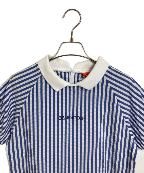 BEAMS GOLF（ビームスゴルフ）BEAMS GOLF (ビームスゴルフ) 襟付き サッカー プルオーバー ブルー×ホワイト サイズ:Mの古着・服飾アイテム