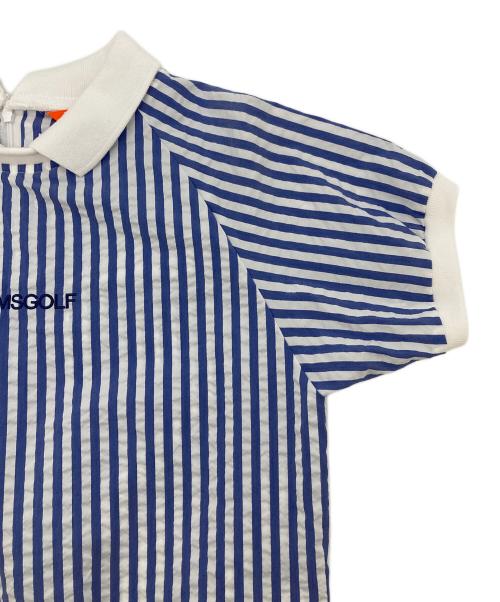 BEAMS GOLF（ビームスゴルフ）BEAMS GOLF (ビームスゴルフ) 襟付き サッカー プルオーバー ブルー×ホワイト サイズ:Mの古着・服飾アイテム