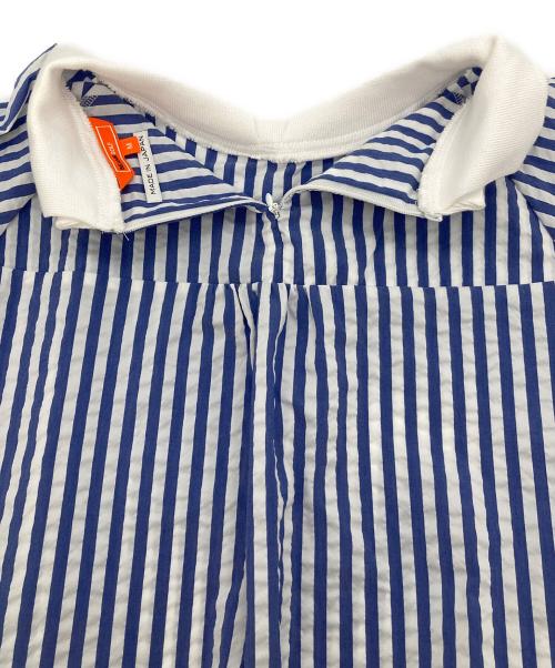 BEAMS GOLF（ビームスゴルフ）BEAMS GOLF (ビームスゴルフ) 襟付き サッカー プルオーバー ブルー×ホワイト サイズ:Mの古着・服飾アイテム