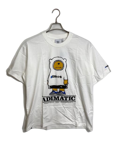adidas（アディダス）adidas (アディダス) atmos (アトモス) sKetChboOok3 (スケッチブックスリー) atmos ADIMATIC TEE ホワイト サイズ:X0 未使用品の古着・服飾アイテム