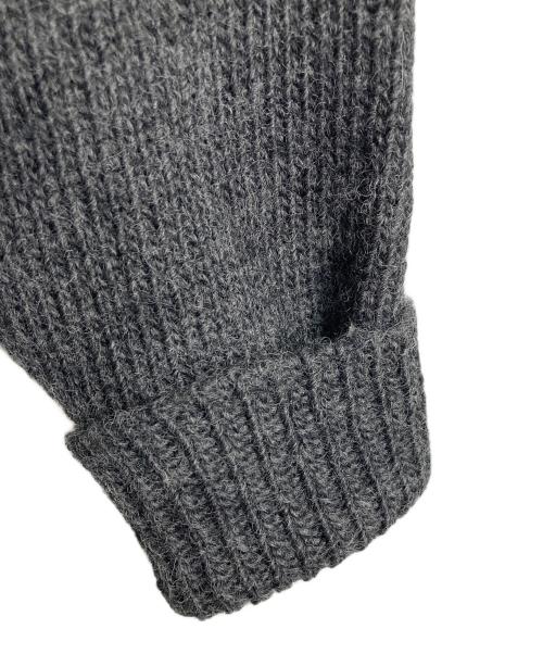 homspun（ホームスパン）homspun (ホームスパン) ロービング前立て配色カーディガン　ウールカーディガン　デザインカーディガン グレー サイズ:FREEの古着・服飾アイテム