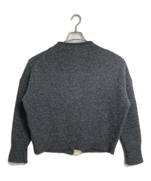 homspun（ホームスパン）homspun (ホームスパン) ロービング前立て配色カーディガン　ウールカーディガン　デザインカーディガン グレー サイズ:FREEの古着・服飾アイテム