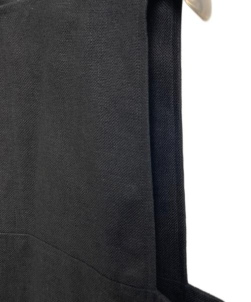 HYKE（ハイク）HYKE (ハイク) LINEN CROP TOP  リネンクロップトップ　ノースリーブブラウス　ベスト　サイドボタン　日本製　麻 ブラック サイズ:2の古着・服飾アイテム