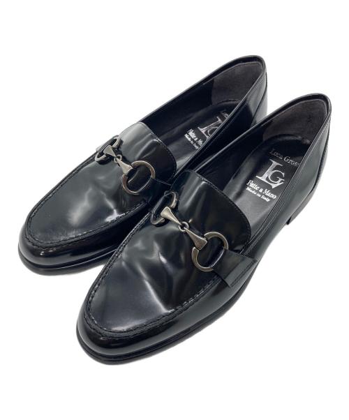 luca grossi（ルカグロッシ）Luca Grossi (ルカグロッシ) メタルビットローファー　イタリア製　セレモニー ブラック サイズ:37 1/2の古着・服飾アイテム