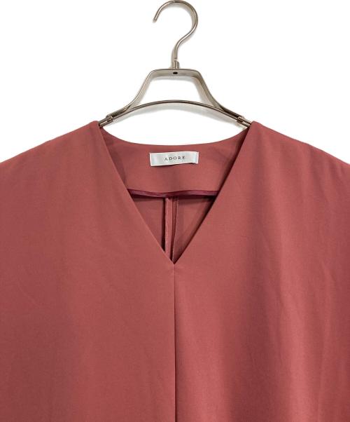 ADORE（アドーア）ADORE (アドーア) ネオプレーンダンボールワンピース　ロングワンピース　マキシワンピース　日本製 レッド サイズ:38の古着・服飾アイテム