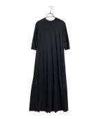 COCUCAコキュカ）の古着「NEWジャージワンピース ロングワンピース　マキシワンピース　ロングドレス　日本製」｜ブラック