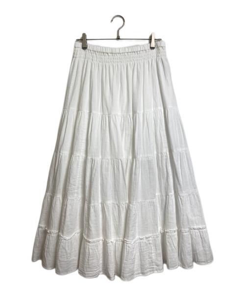 journal standard luxe（ジャーナルスタンダード ラックス）JOURNAL STANDARD LUXE (ジャーナルスタンダード ラックス) レイヤーガーゼ ギャザースカート　ロングスカート　日本製 ホワイト サイズ:実寸参照の古着・服飾アイテム