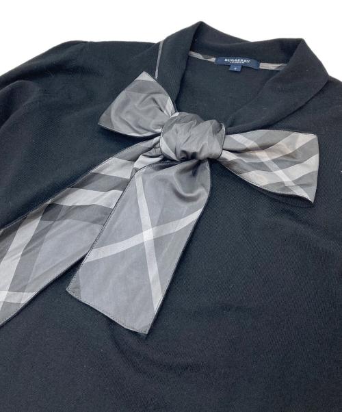 BURBERRY LONDON（バーバリーロンドン）BURBERRY LONDON (バーバリーロンドン) シルクカシミヤボウタイニット　シルク混ニット ブラック サイズ:2の古着・服飾アイテム